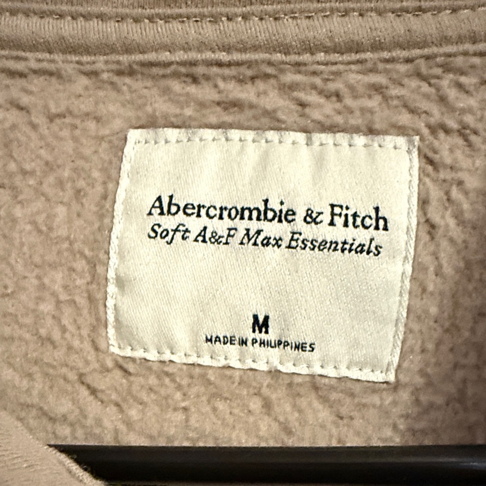 Abercrombie & Fitch Beige Quarter-Zip Hoodie - Picture 2 of 2